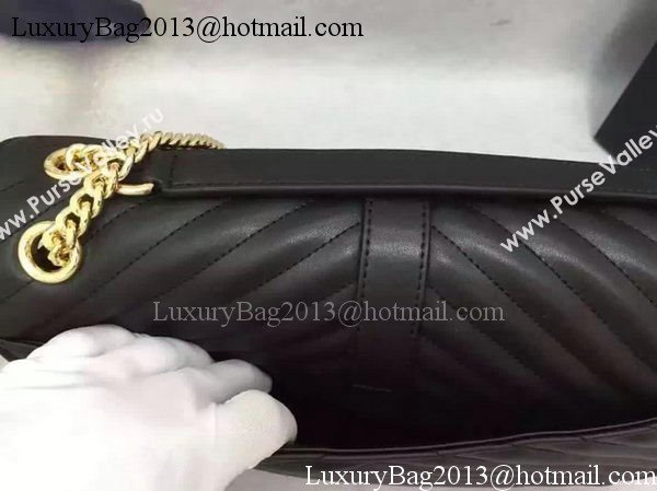 YSL Classic Monogramme Flap Bag Calfskin Leather Y26588 Black