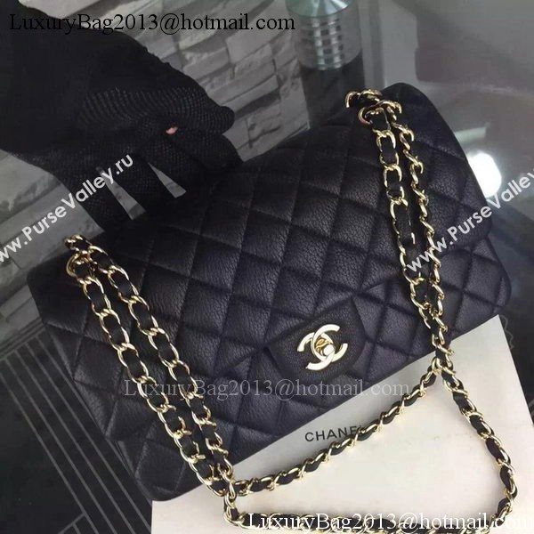 Chanel 2.55 Series Flap Bag Deerskin Leather A1112 Black