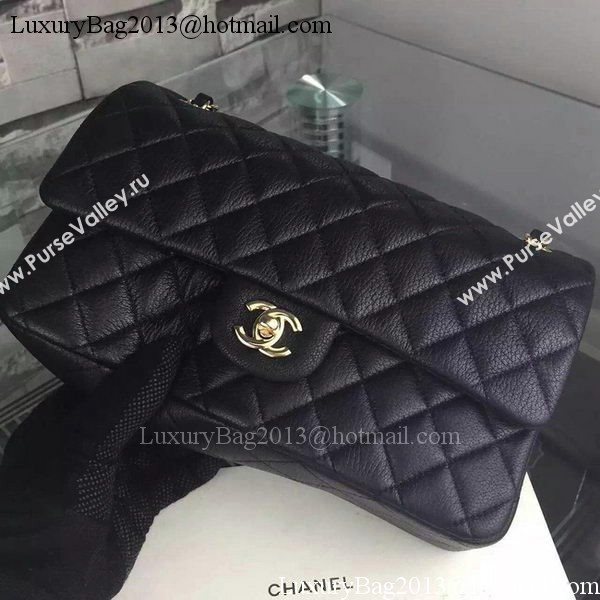 Chanel 2.55 Series Flap Bag Deerskin Leather A1112 Black