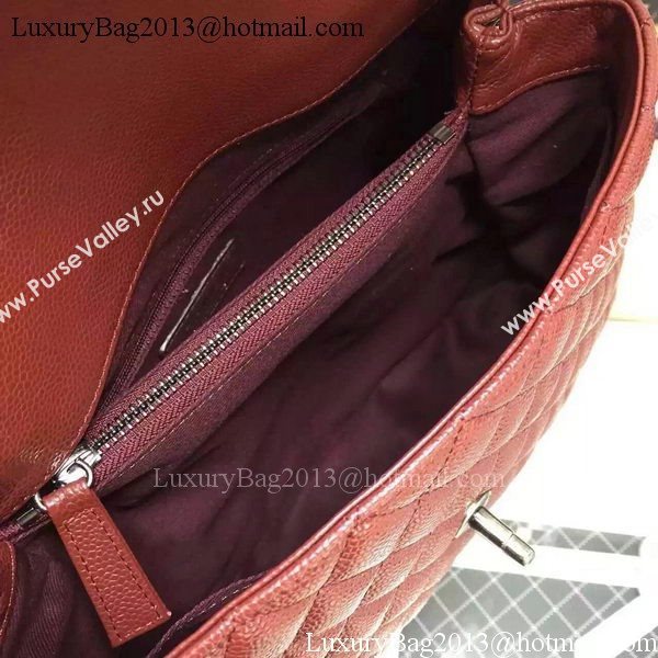 Chanel Classic Top Flap Bag Original Leather A98080 Burgundy