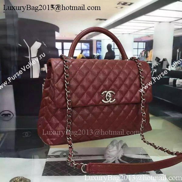 Chanel Classic Top Flap Bag Original Leather A98080 Burgundy