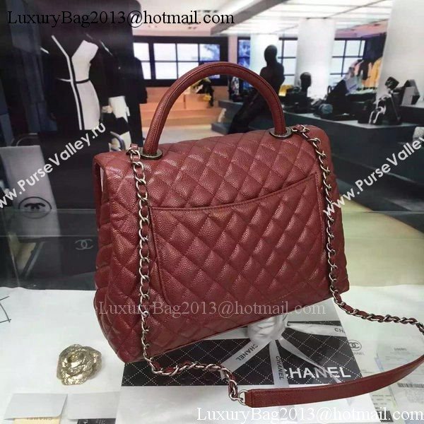 Chanel Classic Top Flap Bag Original Leather A98080 Burgundy