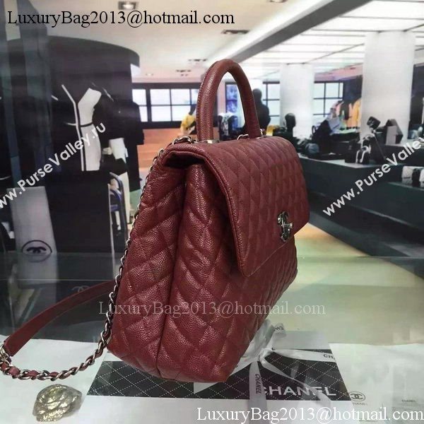 Chanel Classic Top Flap Bag Original Leather A98080 Burgundy