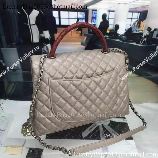 Chanel Classic Top Flap Bag Original Leather A98080 Grey