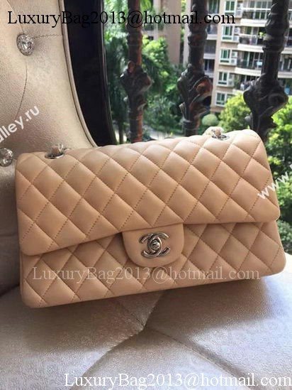 Chanel 2.55 Series Flap Bag Apricot Original Leather A01112 Silver