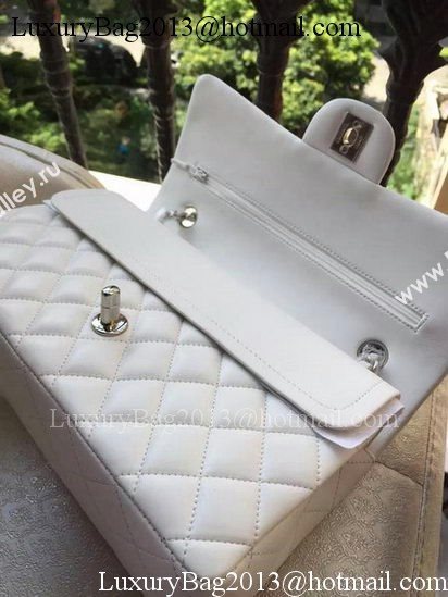Chanel 2.55 Series Flap Bag White Original Leather A01112 Silver