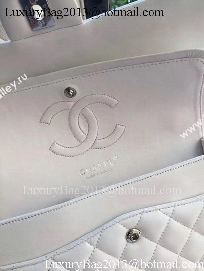 Chanel 2.55 Series Flap Bag White Original Leather A01112 Silver