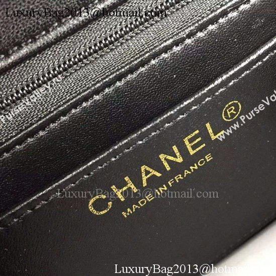 Chanel Classic mini Flap Bag Black Chevron Sheepskin Leather A68748 Gold