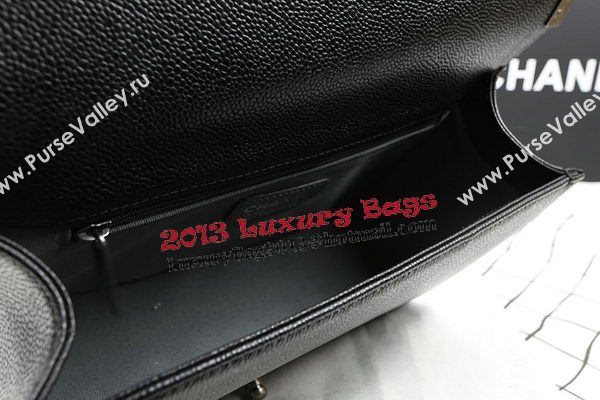 Boy Chanel Flap Bags Original Black Cannage Pattern A67088 Silver