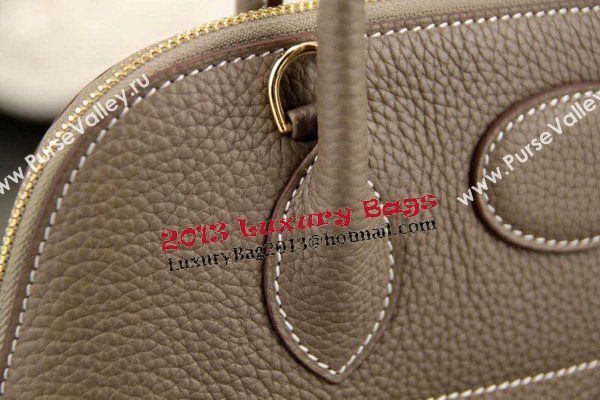 Hermes Bolide 31CM Original Leather Tote Bag Grey