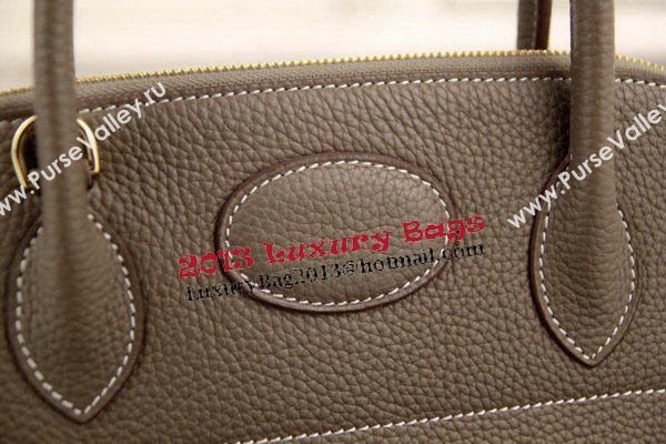 Hermes Bolide 31CM Original Leather Tote Bag Grey