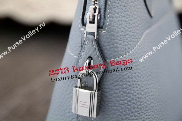 Hermes Bolide 31CM Original Leather Tote Bag SkyBlue