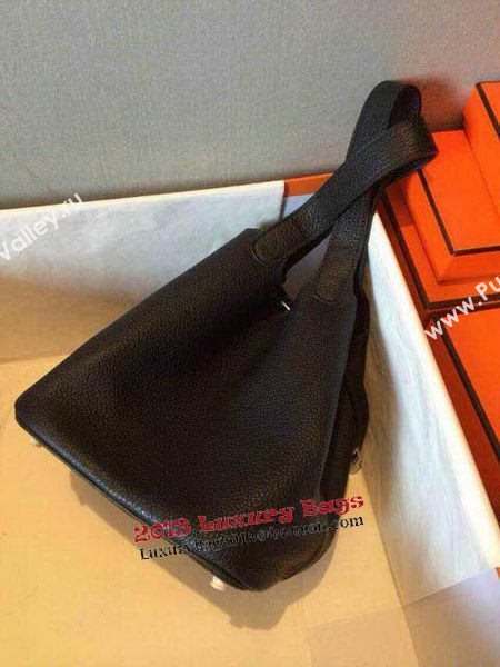 Hermes Picotin Lock 22cm Bags Litchi Leather HPT22 Black