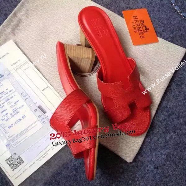 Hermes Sandals Togo Leather HO0471 Red