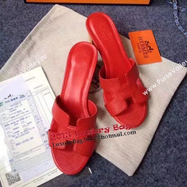 Hermes Sandals Togo Leather HO0471 Red