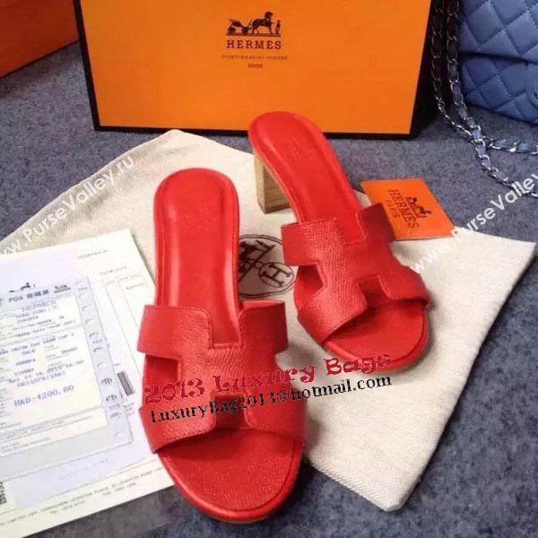 Hermes Sandals Togo Leather HO0471 Red