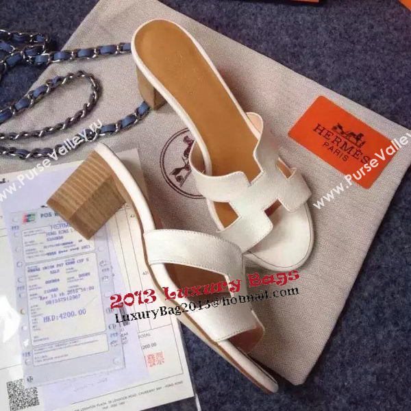Hermes Sandals Togo Leather HO0471 White