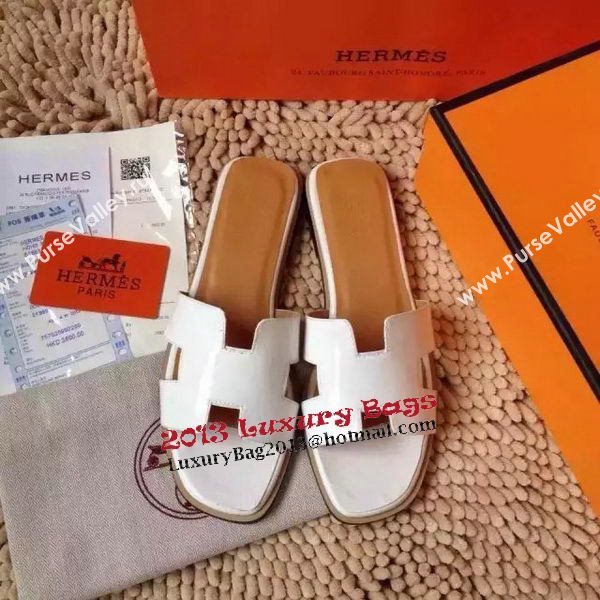 Hermes Slipper Calfskin Leather HO0476 OffWhite