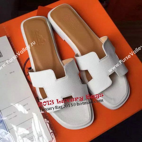 Hermes Slipper Calfskin Leather HO0476 White