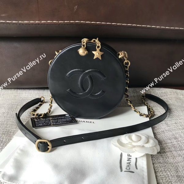 Chanel 2017 Fall Winter Original Calfskin Leather Cosmetics Case A8018 Black
