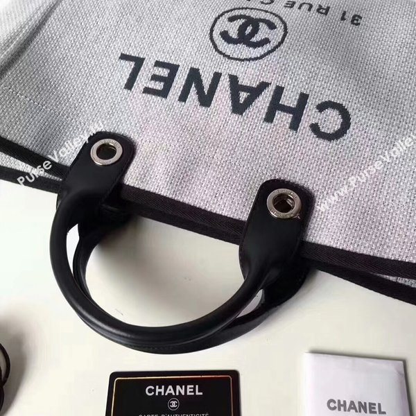 Chanel Medium Original Canvas Leather Tote Shopping Bag 66941J
