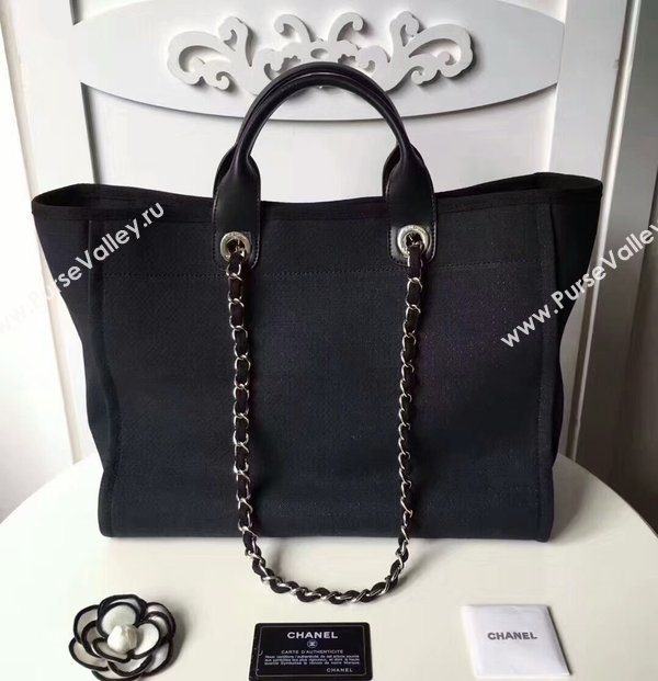 Chanel Medium Original Canvas Leather Tote Shopping Bag 66941K