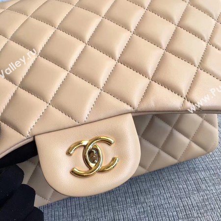 Chanel Maxi Quilted Classic Flap Bag Apricot Sheepskin Leather A58601 Gold