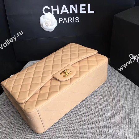 Chanel Maxi Quilted Classic Flap Bag Apricot Sheepskin Leather A58601 Gold