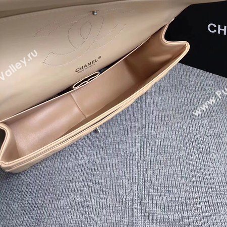 Chanel Maxi Quilted Classic Flap Bag Apricot Sheepskin Leather A58601 Silver