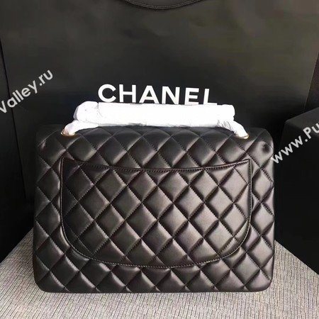 Chanel Maxi Quilted Classic Flap Bag Black Sheepskin Leather A58601 Gold