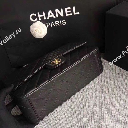 Chanel Maxi Quilted Classic Flap Bag Black Sheepskin Leather A58601 Gold