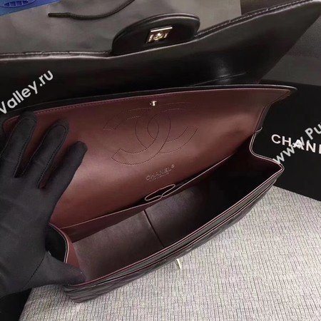 Chanel Maxi Quilted Classic Flap Bag Black Sheepskin Leather A58601 Silver