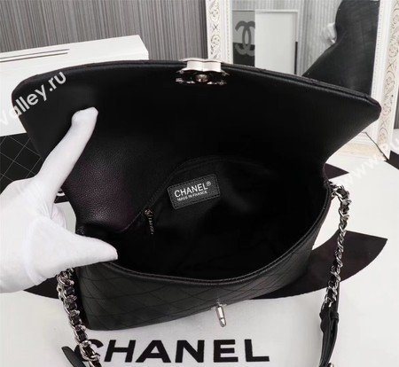 Chanel Classic Flap Bag Calfskin Leather A33654 Black