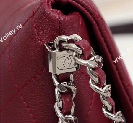 Chanel Classic Flap Bag Calfskin Leather A33654 Wine