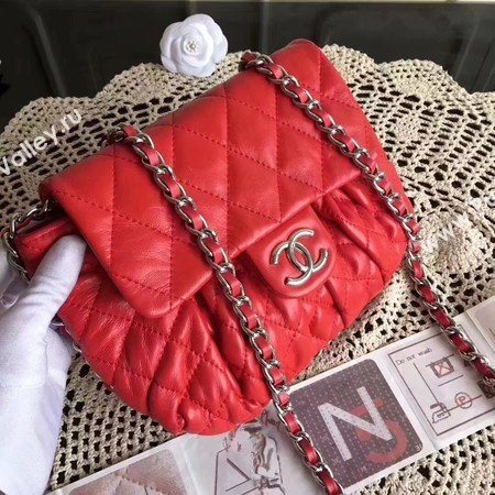 Chanel Classic Flap Bag Sheepskin Leather A33658 Red