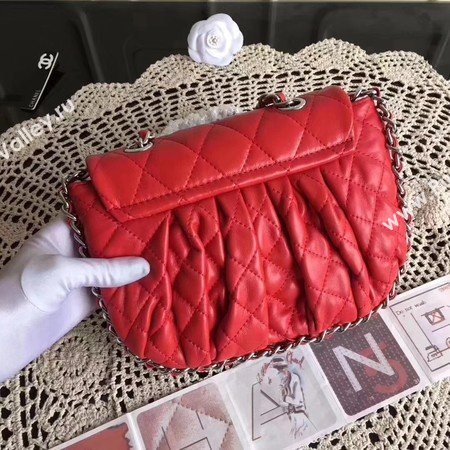 Chanel Classic Flap Bag Sheepskin Leather A33658 Red