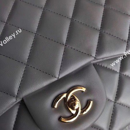 Chanel Maxi Quilted Classic Flap Bag Grey Sheepskin Leather A58601 Gold