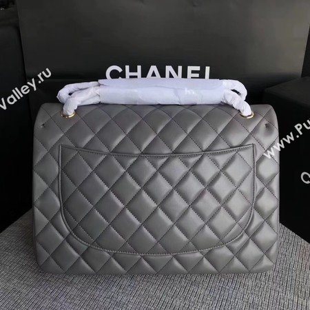Chanel Maxi Quilted Classic Flap Bag Grey Sheepskin Leather A58601 Gold