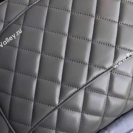 Chanel Maxi Quilted Classic Flap Bag Grey Sheepskin Leather A58601 Gold