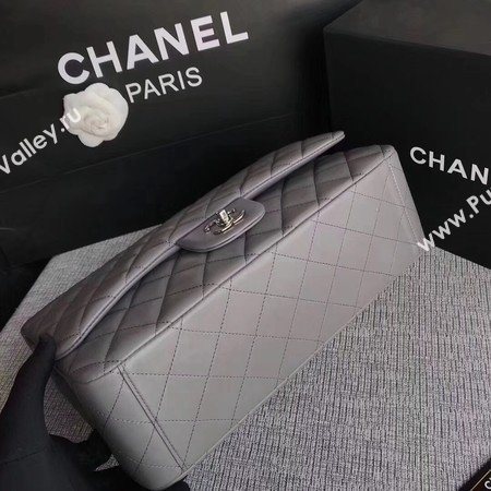 Chanel Maxi Quilted Classic Flap Bag Grey Sheepskin Leather A58601 Silver