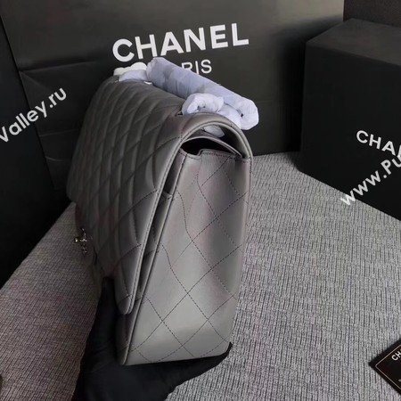 Chanel Maxi Quilted Classic Flap Bag Grey Sheepskin Leather A58601 Silver