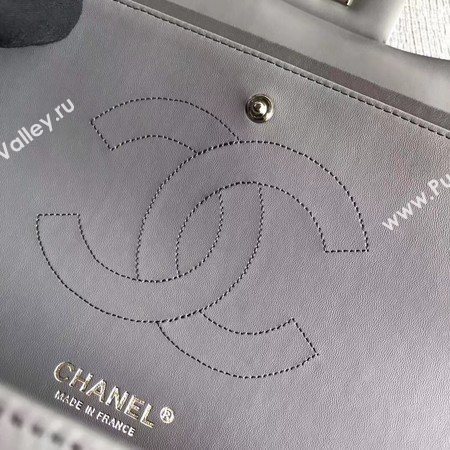 Chanel Maxi Quilted Classic Flap Bag Grey Sheepskin Leather A58601 Silver