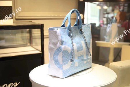 Chanel Tote Bag Sheepskin Leather A66998 Light Blue