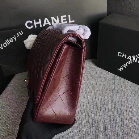 Chanel Maxi Quilted Classic Flap Bag Wine Sheepskin Leather A58601 Gold