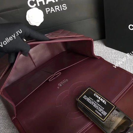 Chanel Maxi Quilted Classic Flap Bag Wine Sheepskin Leather A58601 Silver