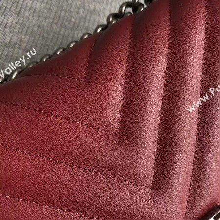 Boy Chanel Flap Bag Original Chevron Leather A67086V Red