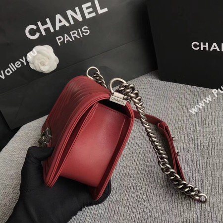 Boy Chanel Flap Bag Original Chevron Leather A67086V Red