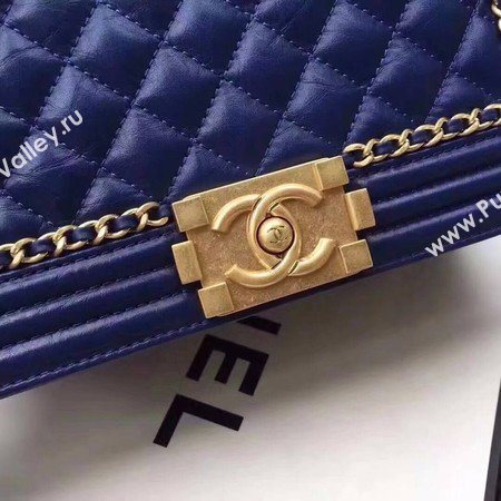 Boy Chanel Flap Bag Original Leather B67086 Blue