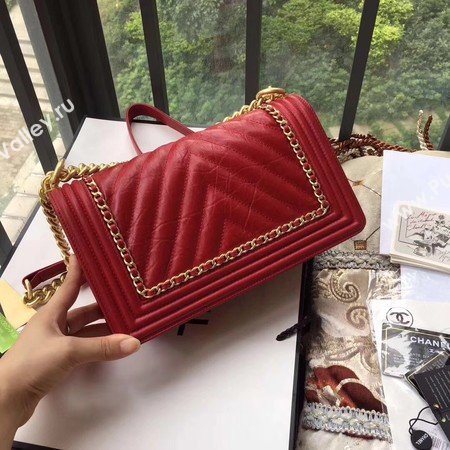 Boy Chanel Flap Bag Original Leather B67086 Red