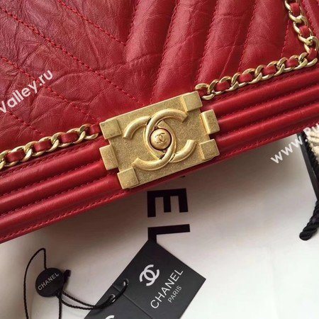 Boy Chanel Flap Bag Original Leather B67086 Red